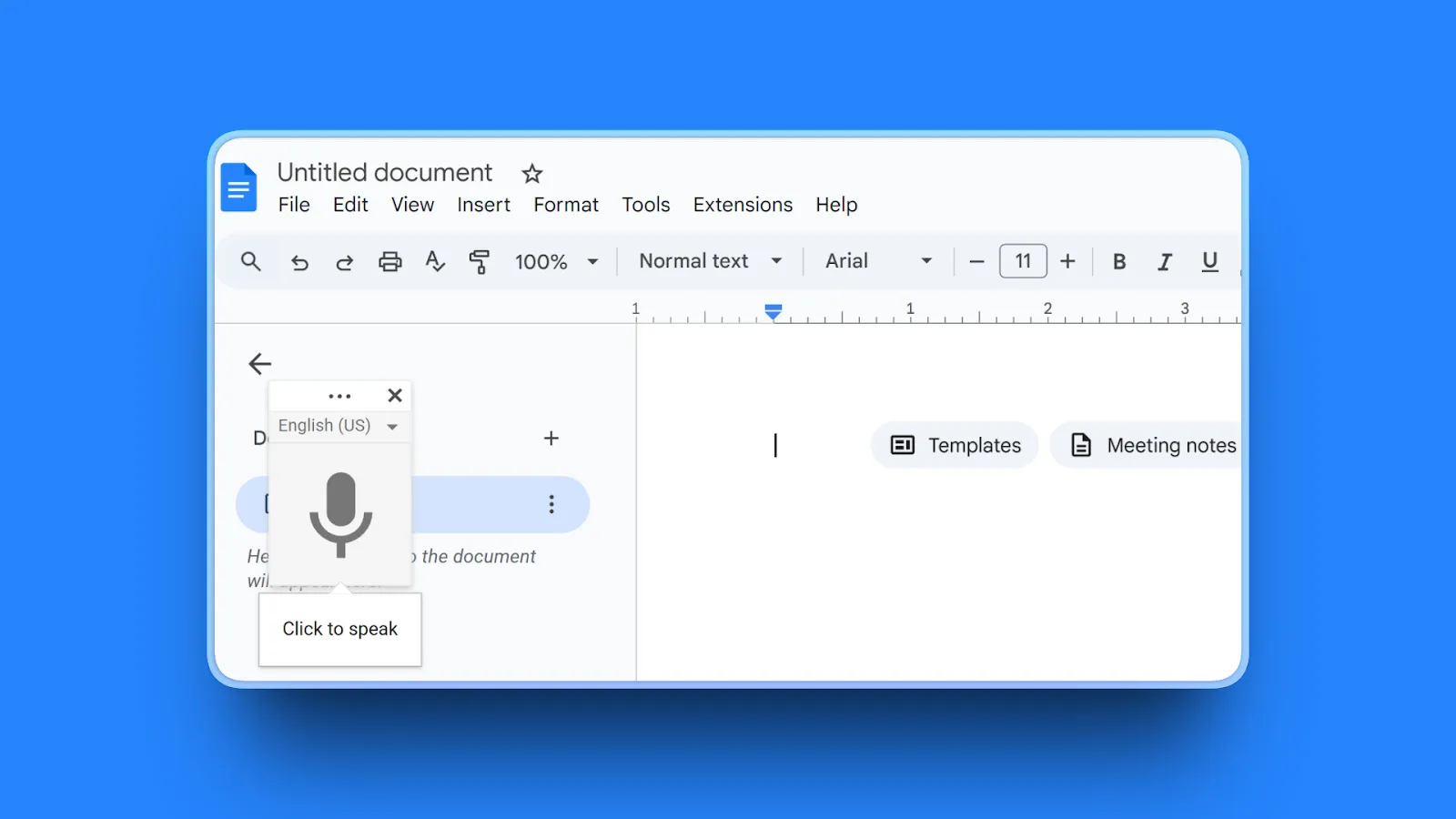 Google Docs Voice Typing